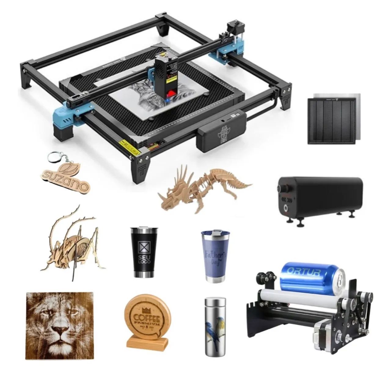 Kit Máquina de gravação e corte a laser Two trees TTS 55 40W