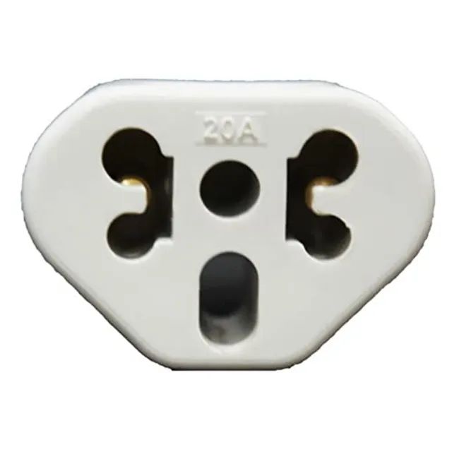 Adaptador De Tomada Saída 2p+T 10a/20a 250v Entrada 2 Pinos 10a - Foto 3