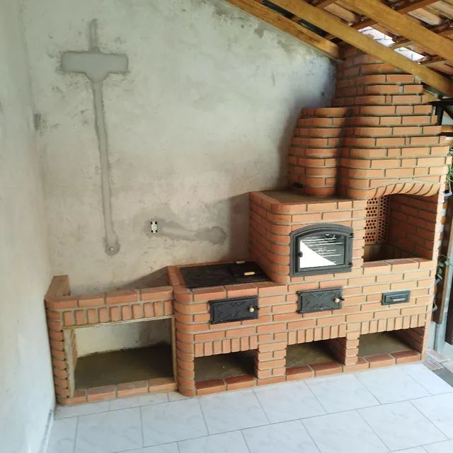 Churrasqueira tijolo a vista 