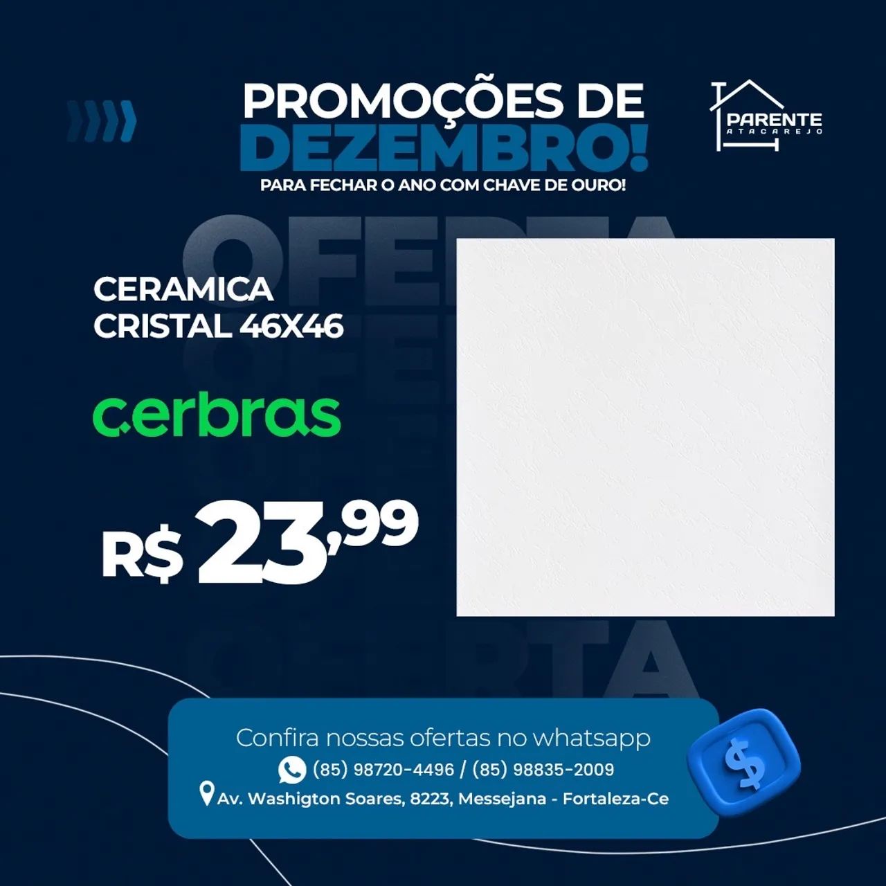Cerâmica Cristal 46x46 - Cerbras - Promoção Dezembro! - Foto 2
