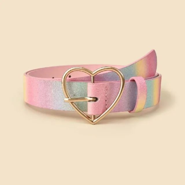 Cinto Fivela de Coração Cinto Arco-Íris
