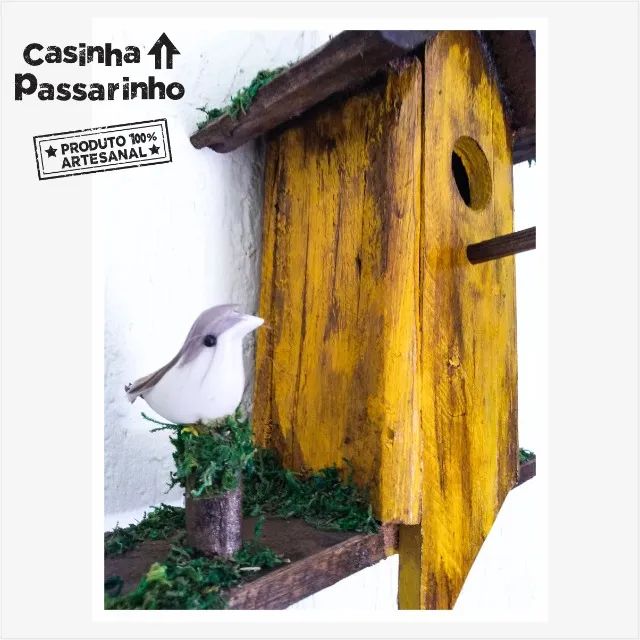 Casinha de Pássaros - Peça Decorativa  Rústica e Única - Foto 4
