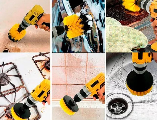 Kit 14 Escovas Limpeza Pesada com extensor para Azulejo Rejunte Pia Box Sofá Pneus Tapetes - Foto 6