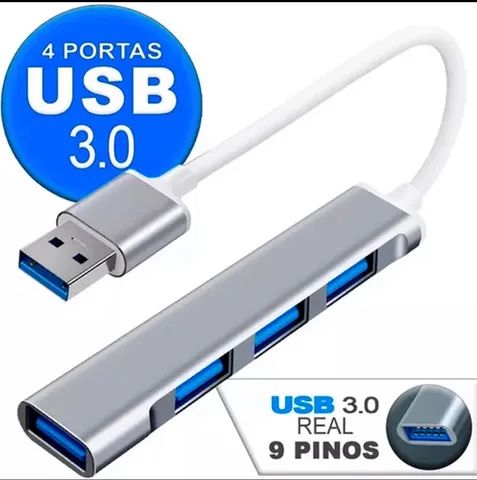 Hub Usb 3.0 4 Portas 5 Gbps Super Rapido Mouse Teclado Hd