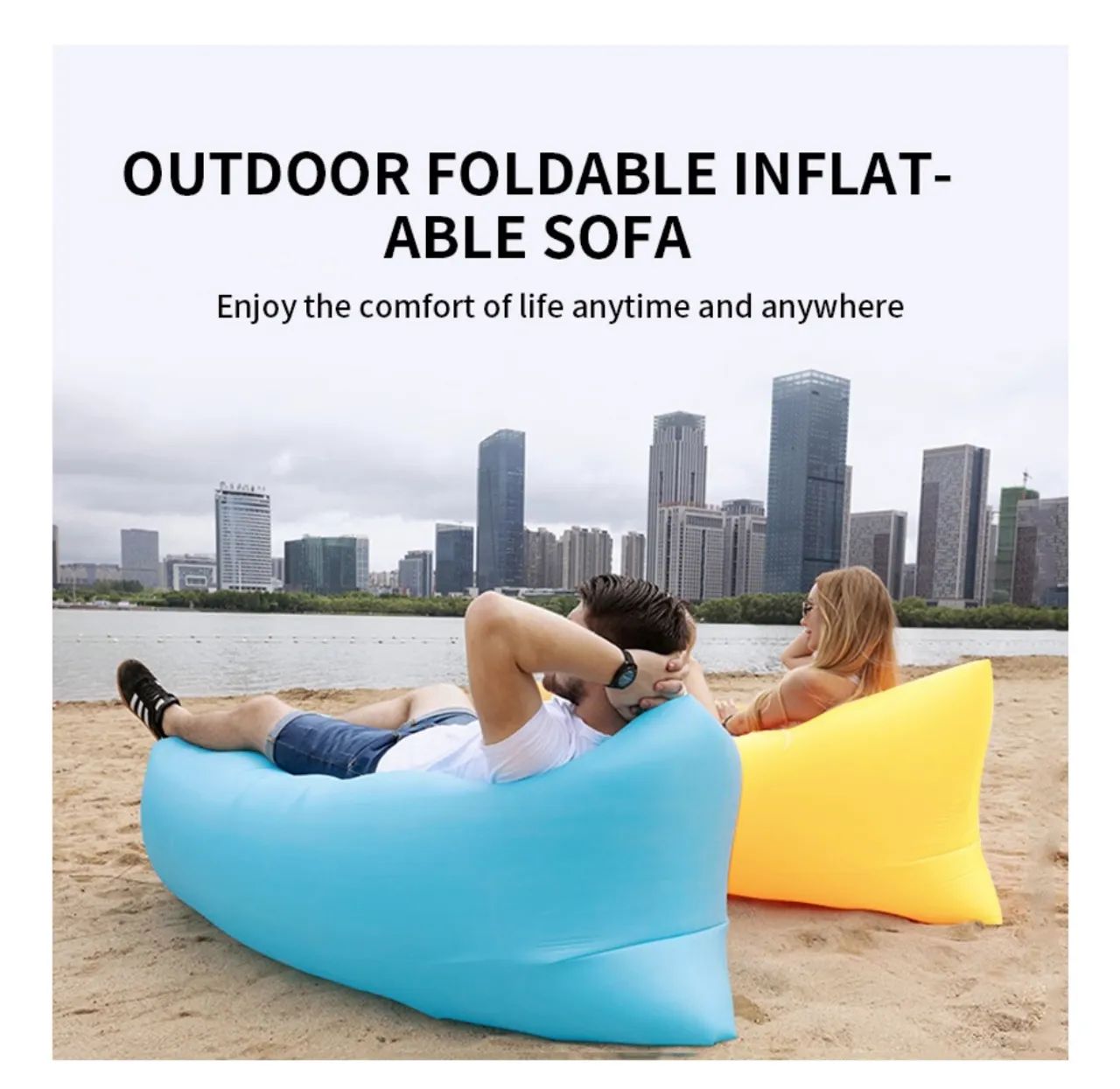 Sofá inflável praia camping  - Foto 6