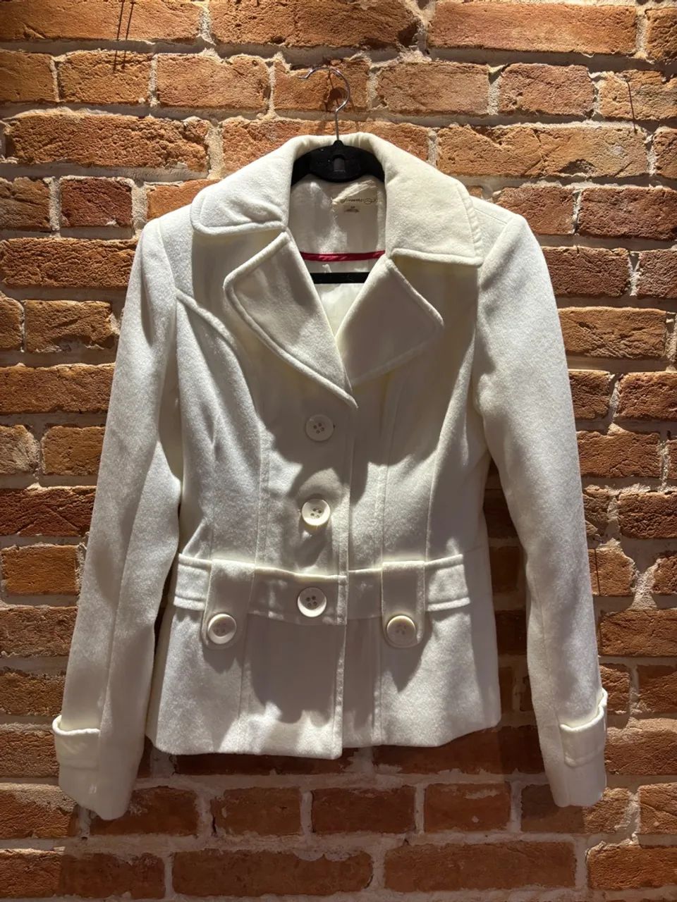 Casaco de lã branco feminino 