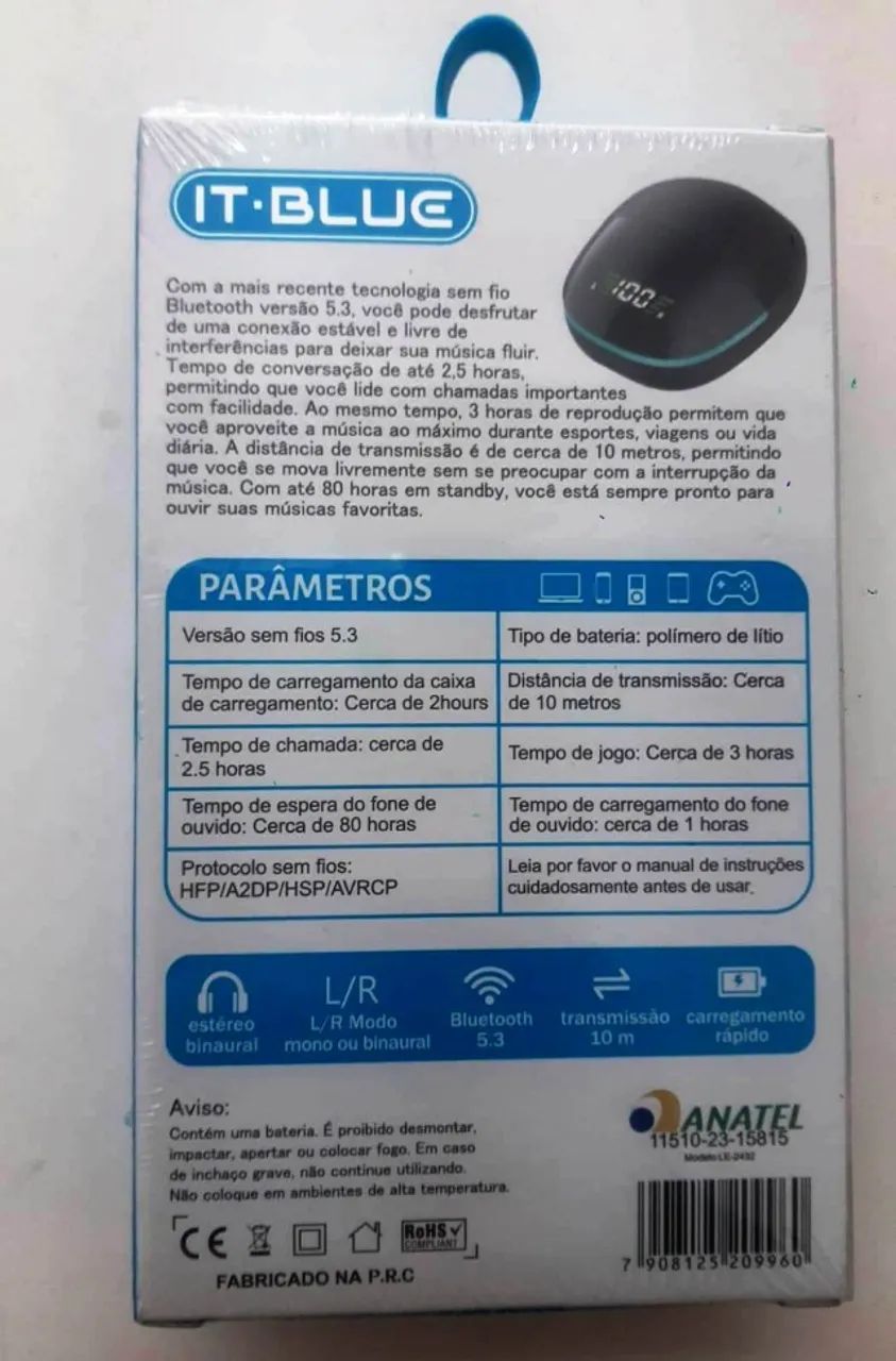 Oferta!!! Fone de Ouvido Bluetooth (It Blue) - Foto 2