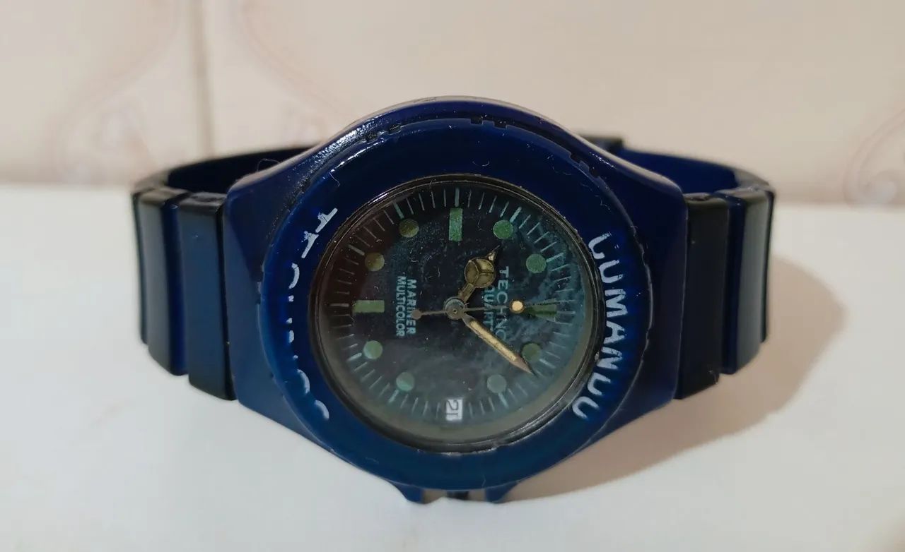 Relógio Masculino Comando Technos Azul (Polímero) Anos 80 - Usado - Foto 2