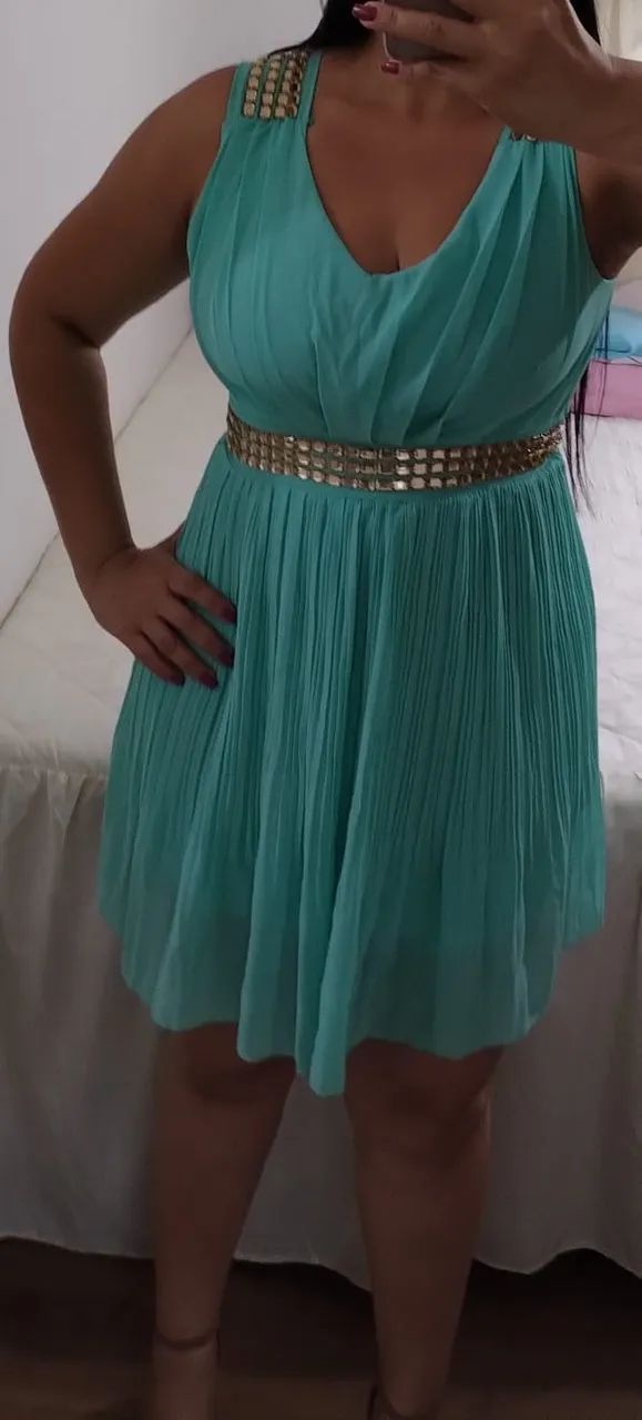 Vestido para festa verde claro - Foto 2