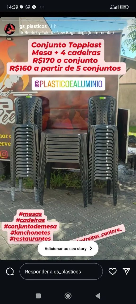 Conjunto de Mesa e Cadeiras Topplast para Lanchonete - Foto 2