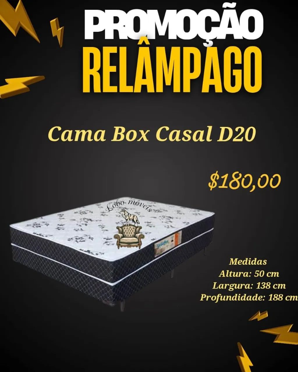 Cama Box Casal Mônaco D28 - R$ 249,99 - Foto 3