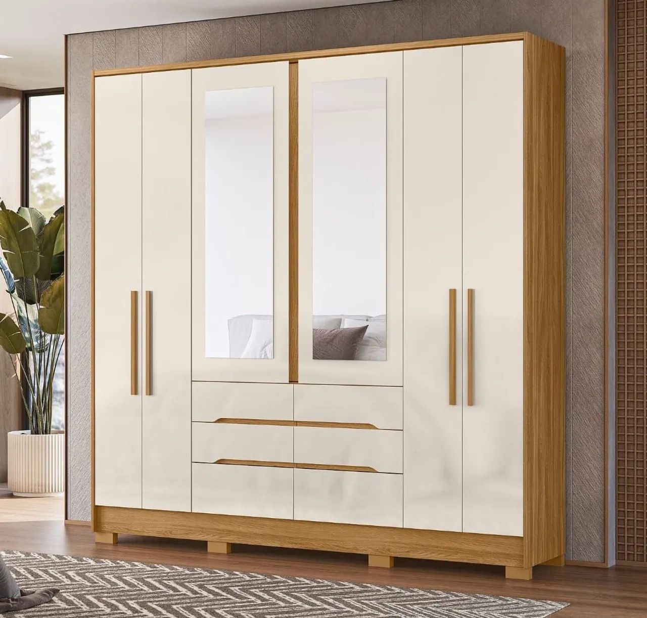 Guarda-Roupa Casal com Espelho e Design Moderno new Londres 