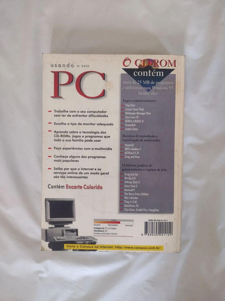 Livro "Usando o seu PC" - editora Campus - 1997 - 500 páginas e com CD - Foto 2