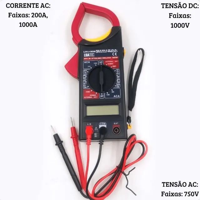 Alicate Amperímetro Digital Multiteste Com Bip Alerta - Foto 4