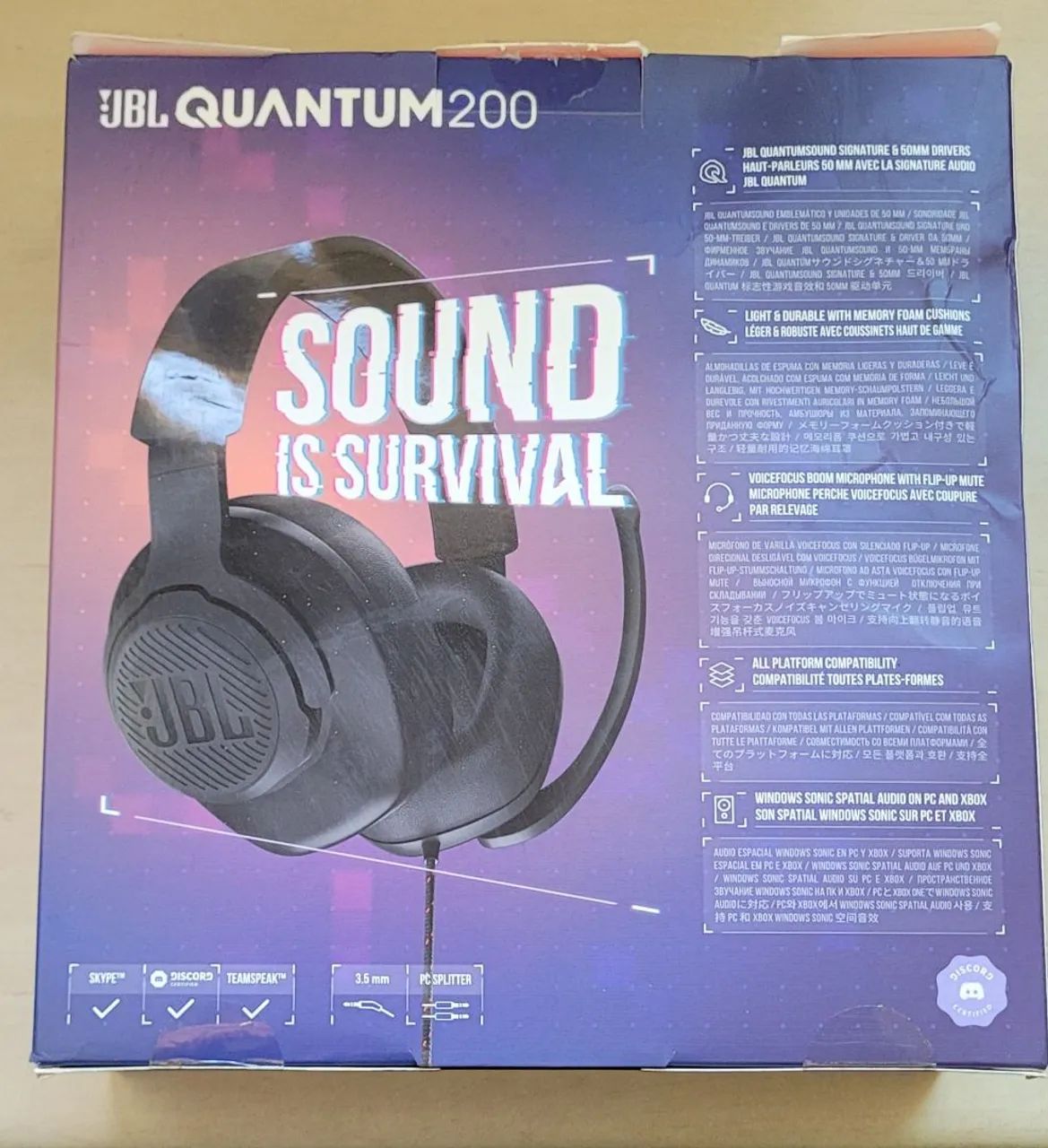 Headset Gamer c/ fio JBL Quantum 200 c/ mic preto - Foto 3