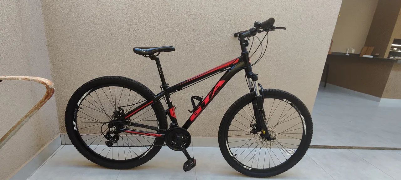 Bicicleta Aro 29 GTA Start Alumínio 21v Câmbios SHIMANO, Freio a Disco - Preto/Vermelho 