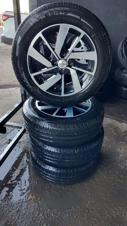 aro 15 c pneus semi novos <br> - Foto 3