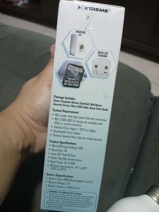 Campainha inteligente com câmera e visão noturna