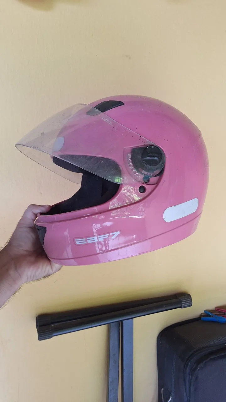 Capacete Rosa EBF7 Moto Scooter