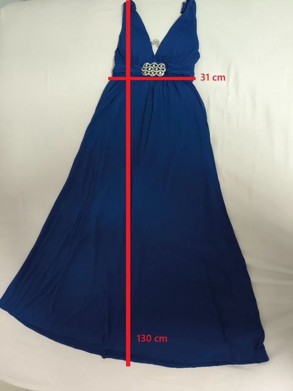 Vestido de festa longo azul marinho - Foto 3