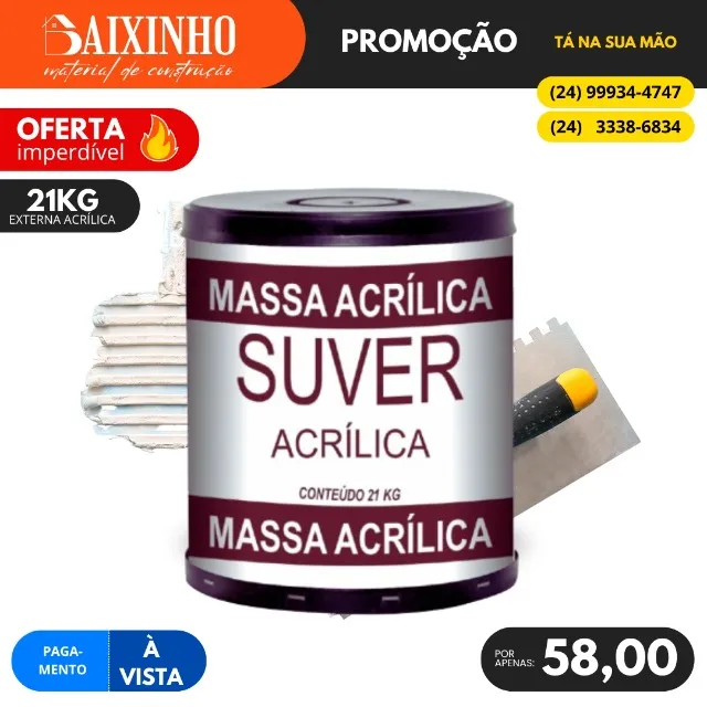 Massa Corrida Acrílica 21KG Suver