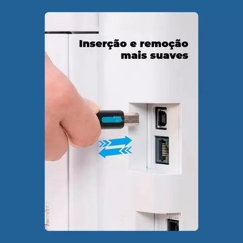 Cabo Usb C Impressora Usb B 2.0 Macbook Pc Dell 1.5m Vention Cor Preto - Foto 4