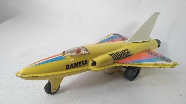 Brinquedo antigo de lata - Avião Mirage BB-115 Banesa - Funciona fricção.  - Foto 2