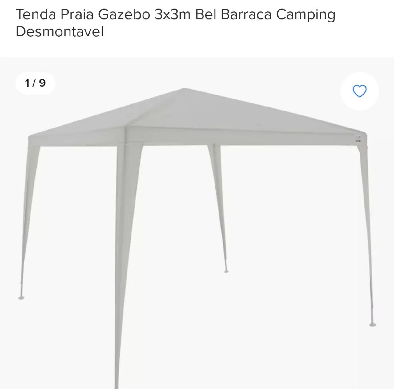 Gazebo 3x3m para Camping -nunca usado, na caixa