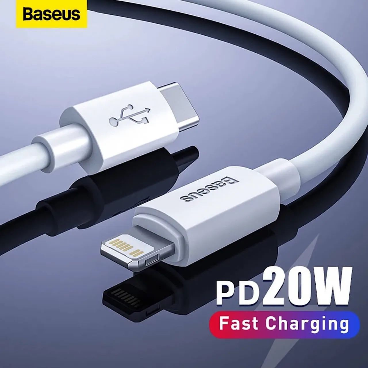 Cabo Iphone Baseus USB Tipo C ou A 20w de 1,5 ou 2 Metros Lightning Turbo