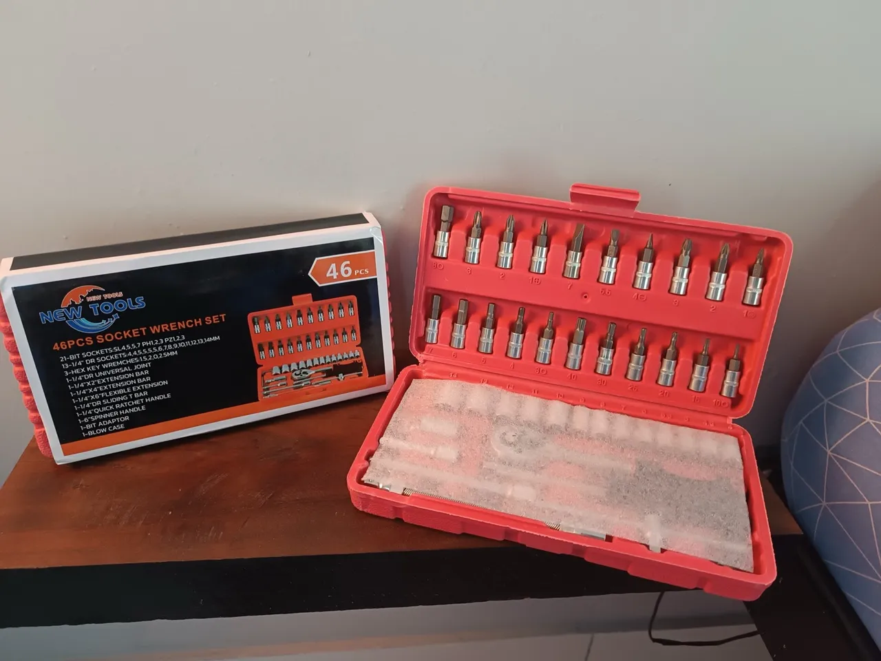 Kit de ferramentas socket 46 peças