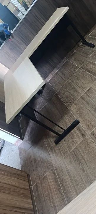 Mesa de Canto em L - Amadeirada - nova