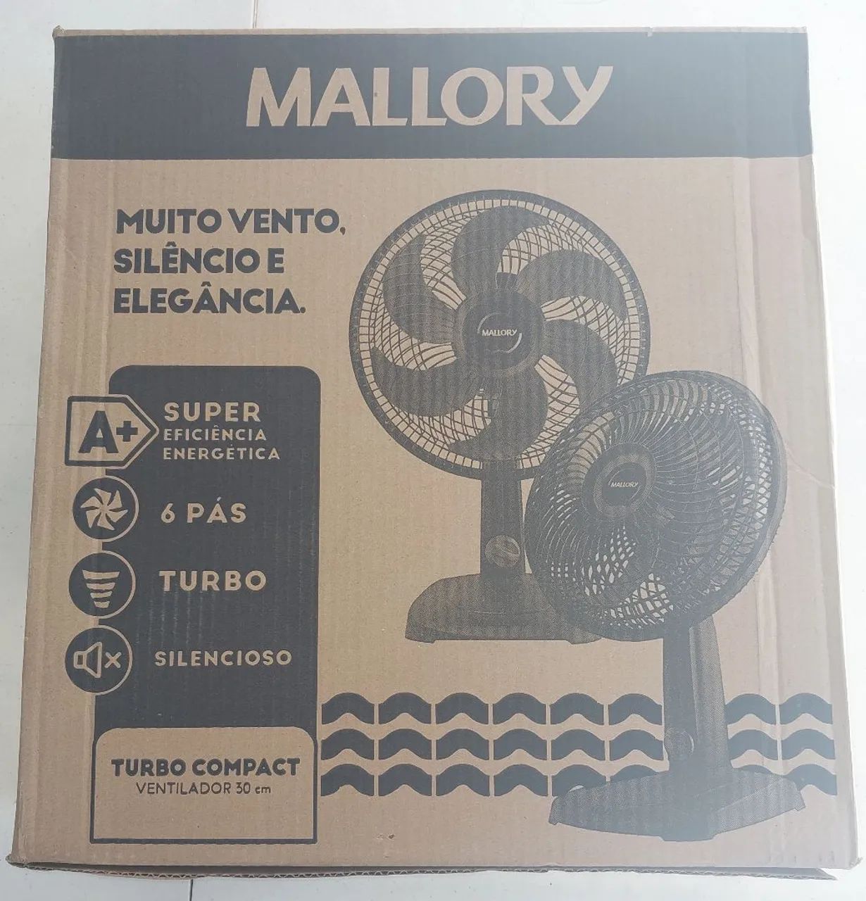 Ventilador de Mesa Turbo Compact 30cm Mallory
