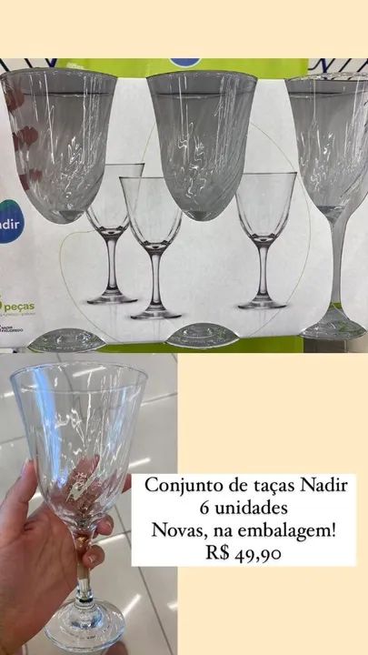 Conjunto de Taças Nadir 6 unidades - Novas! R$ 49,90