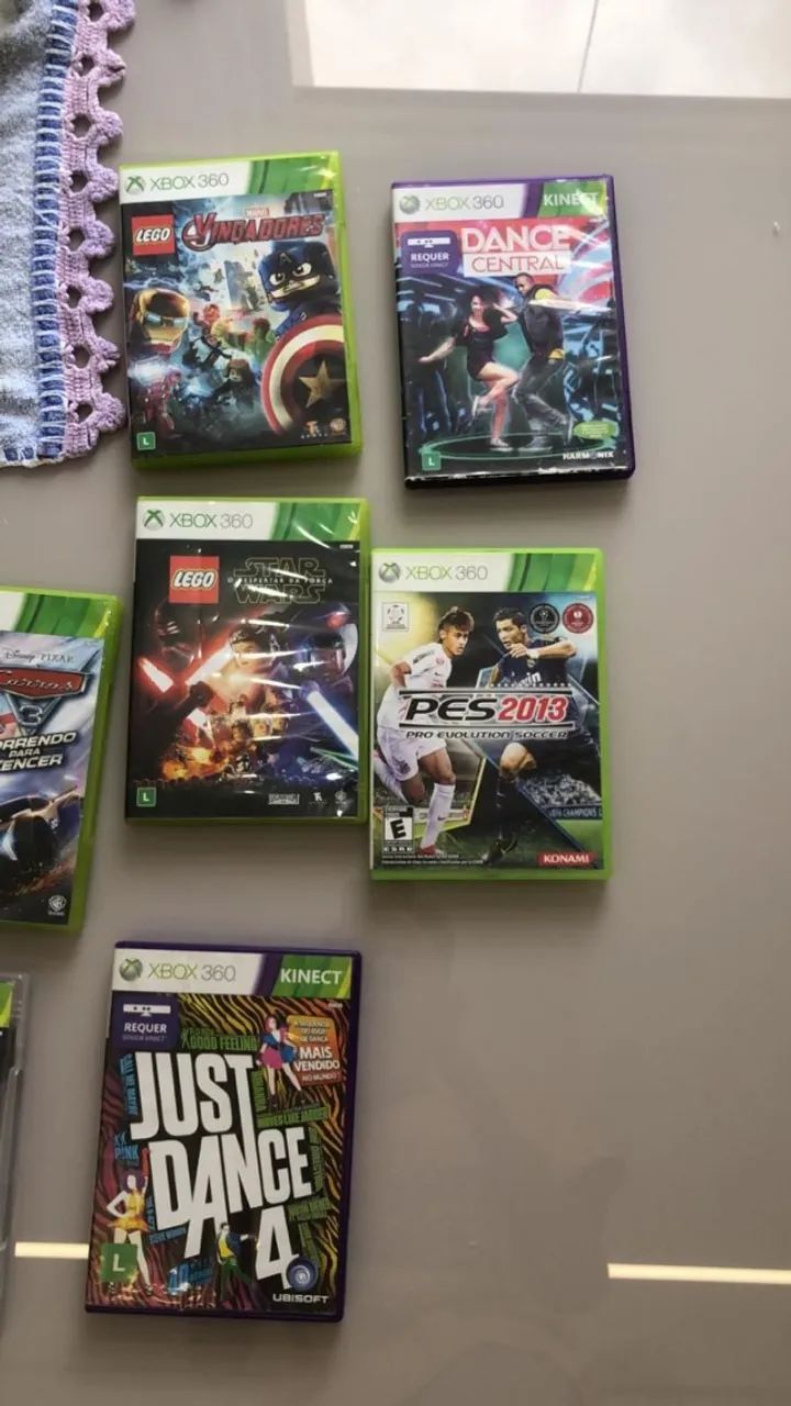 Xbox 360 com 4 manetes, Kinect e 14jogos em DVD e outros na mídia digital - Foto 5
