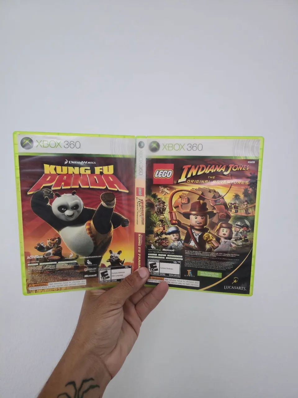 Jogo duplo kung-fu panda e indiana Jones lego - xbox 360 