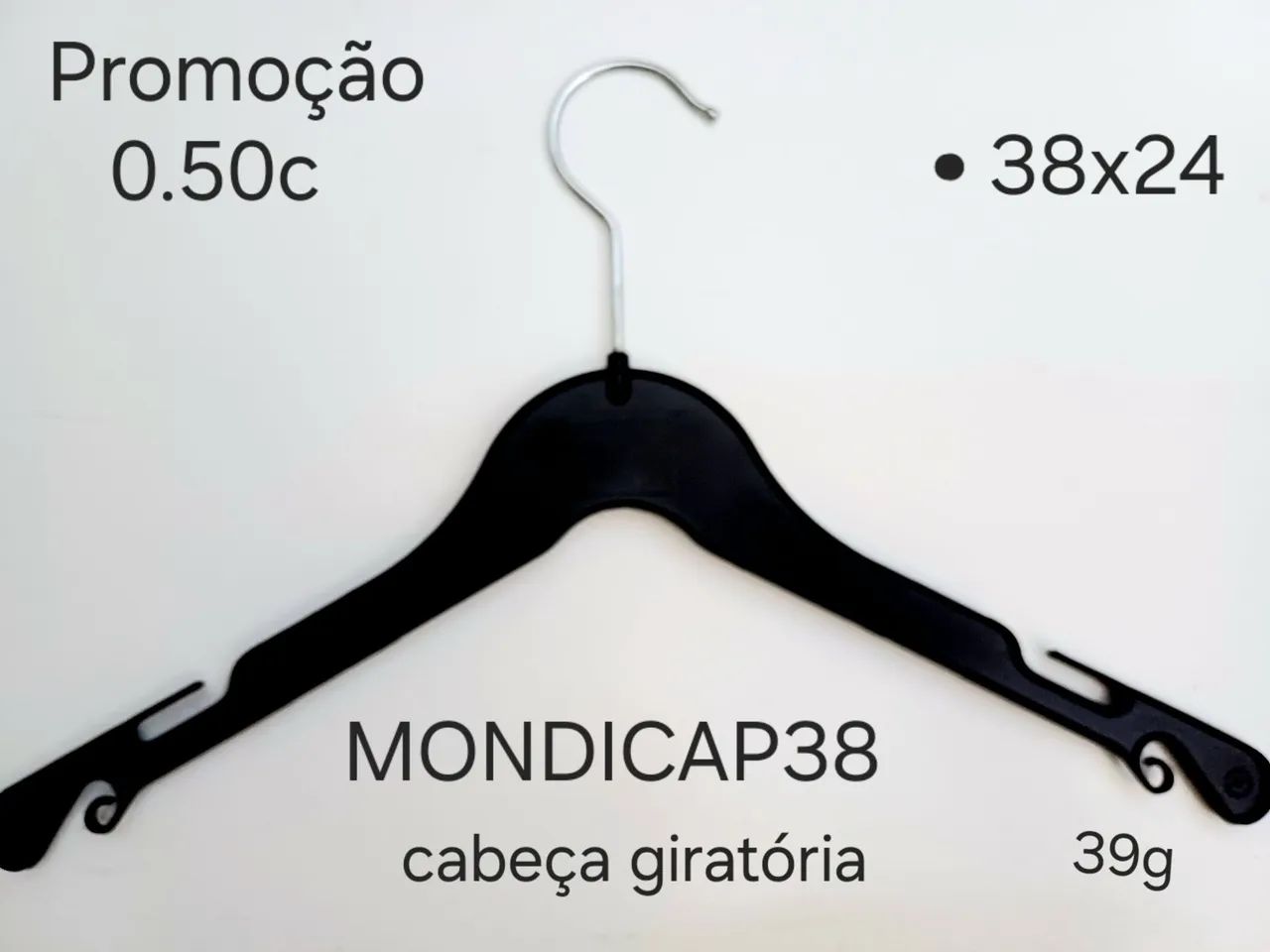 Kit 100 Cabides Mondicap cabeça  gira  