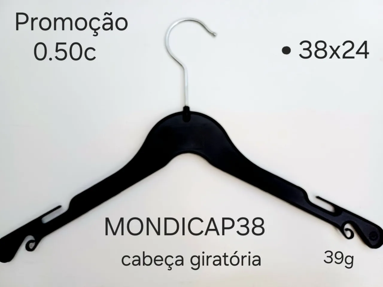 Kit 100 Cabides Mondicap cabeça gira