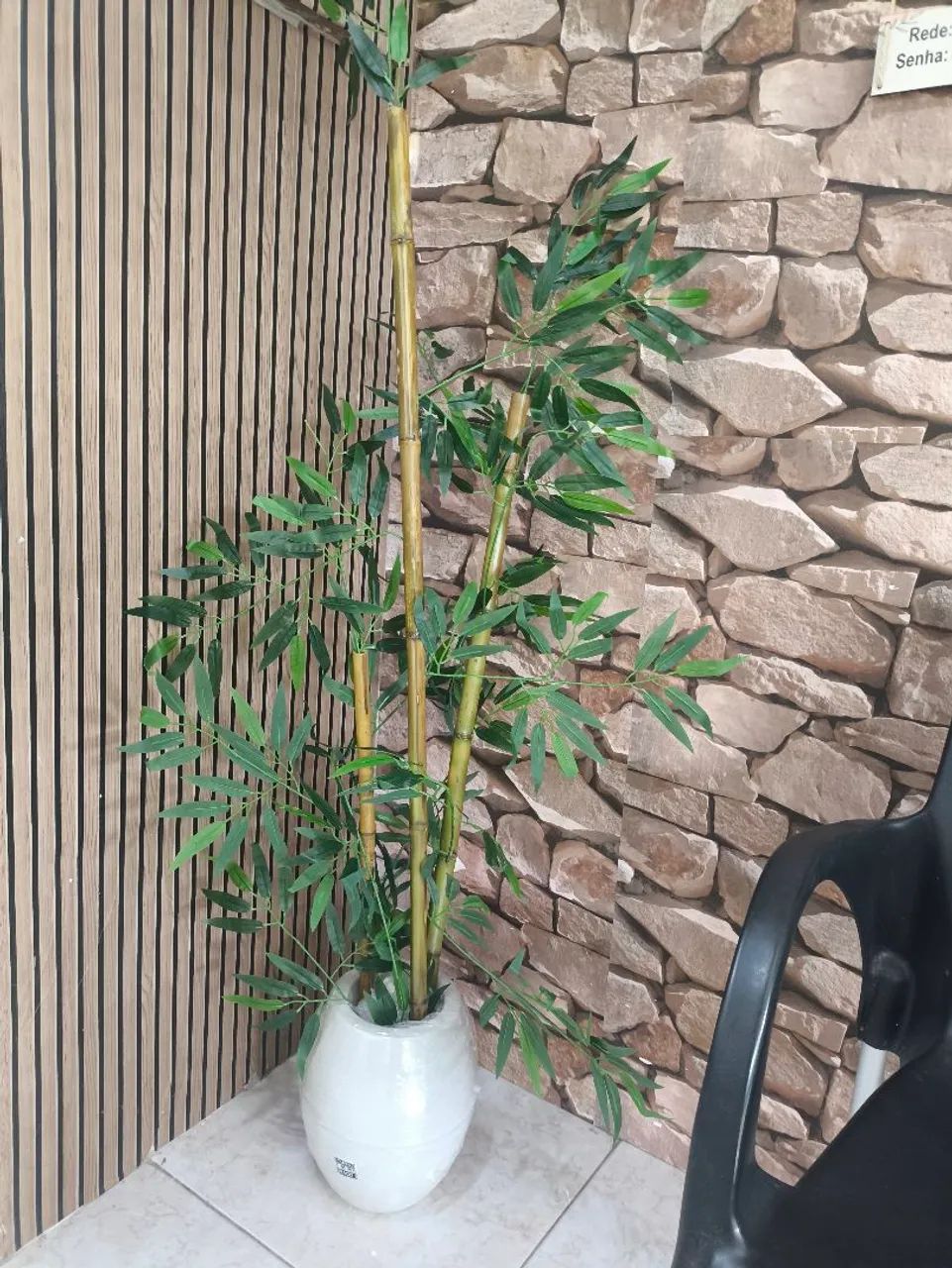 Planta Artificial Bambu Mosso Da Sorte E Vaso Polietileno - Foto 2