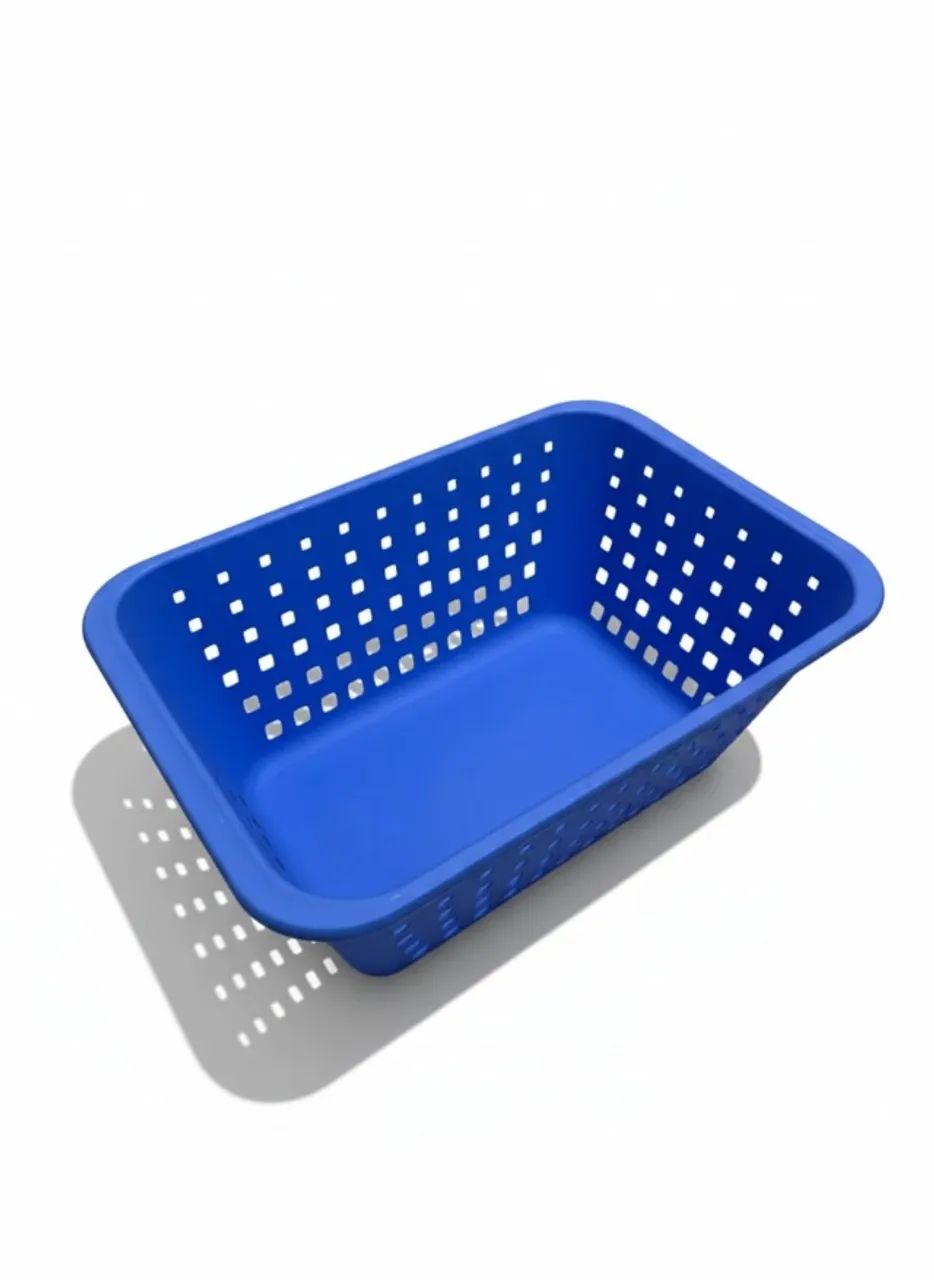 Cesta de plástico azul multiuso (kit com 2)