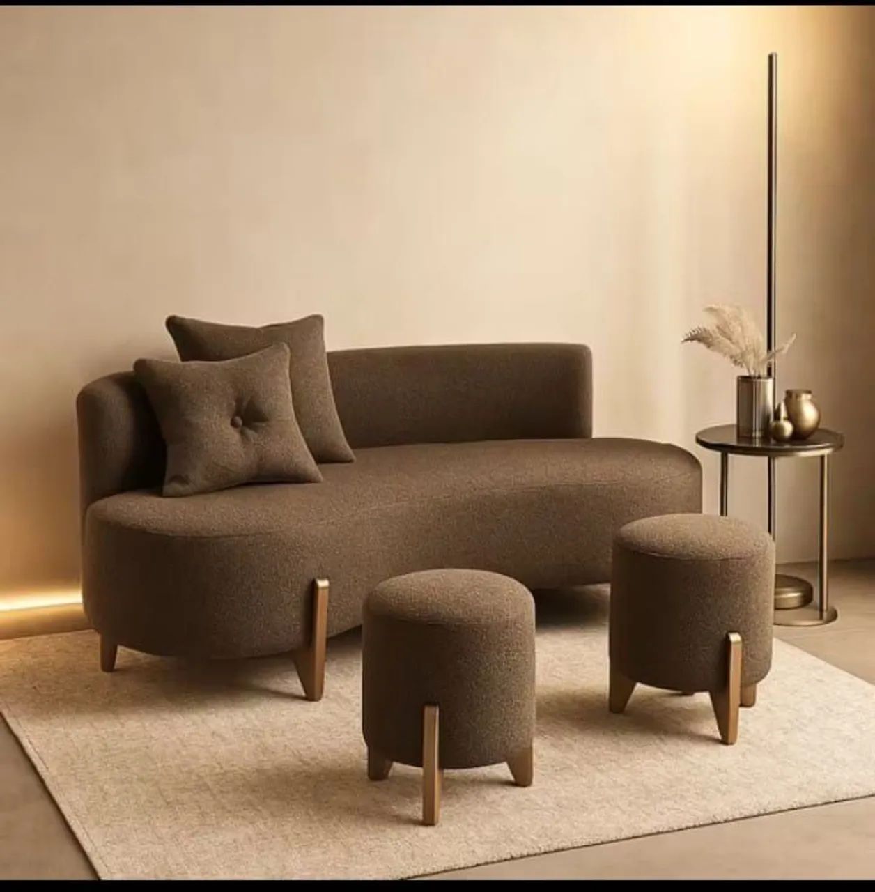 Conjunto de Sofá Orgânico + 2 Puffs64169929630594120