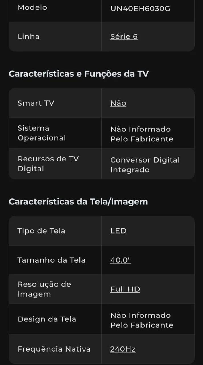 TV Samsung Led 3D 40 pol Funcionando - Foto 3