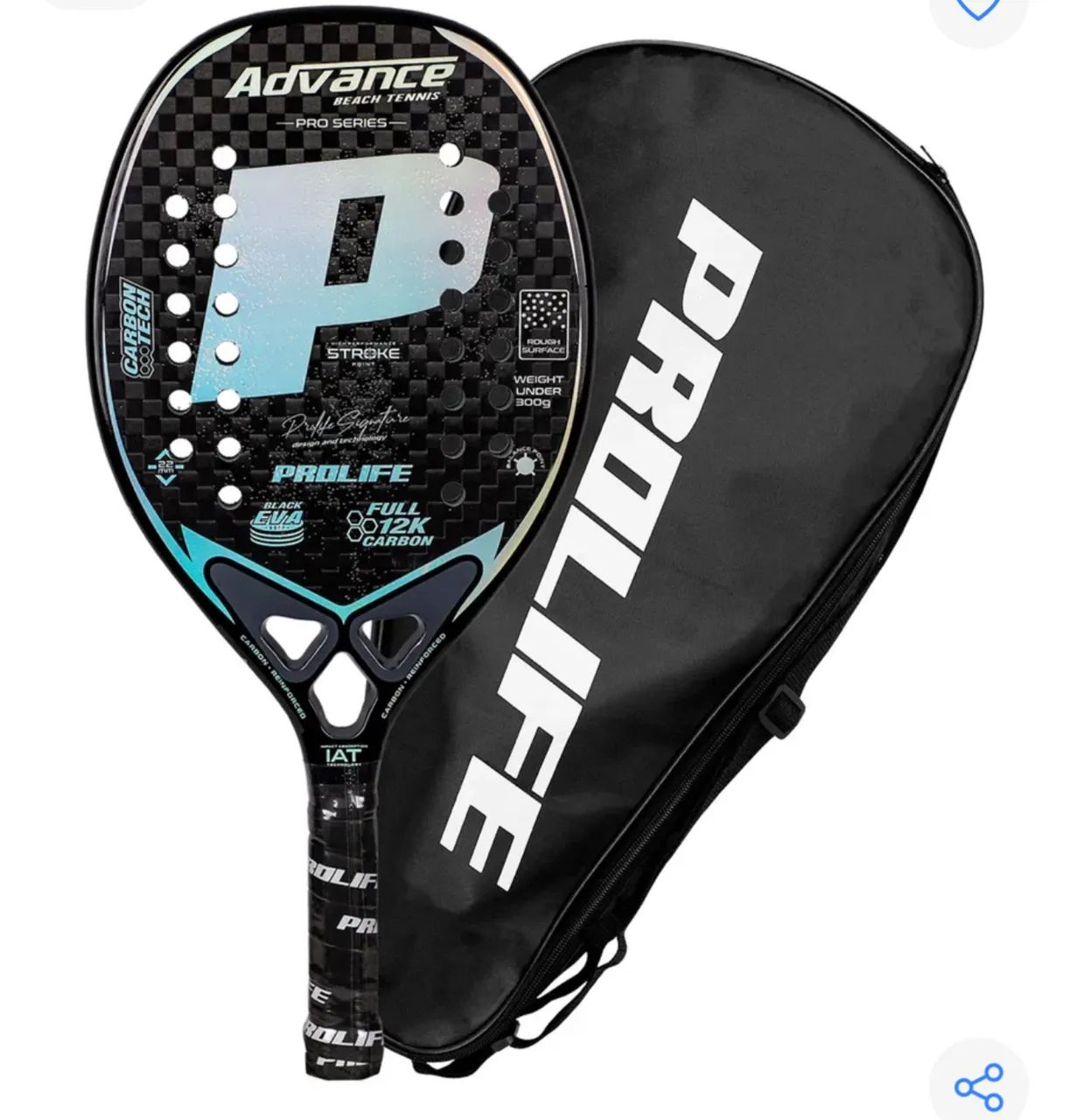 Raquete Beach Tennis Prolife Full Carbono 12k Profissional