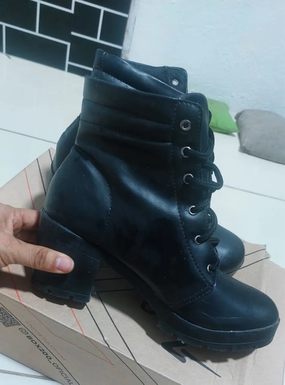 Bota Coturno Feminina Preta