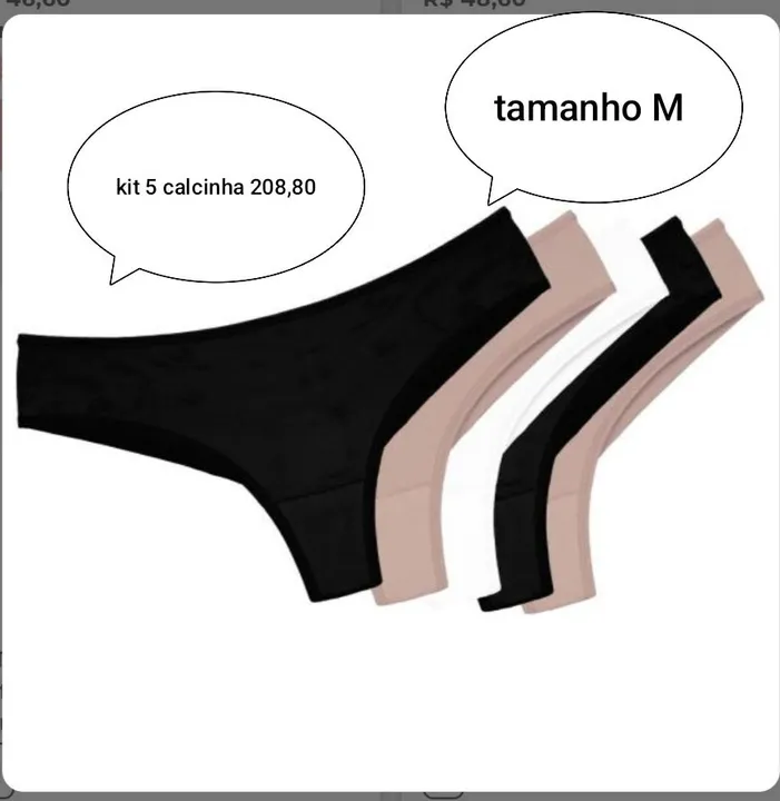 Lingerie cuecas infantil e adulto