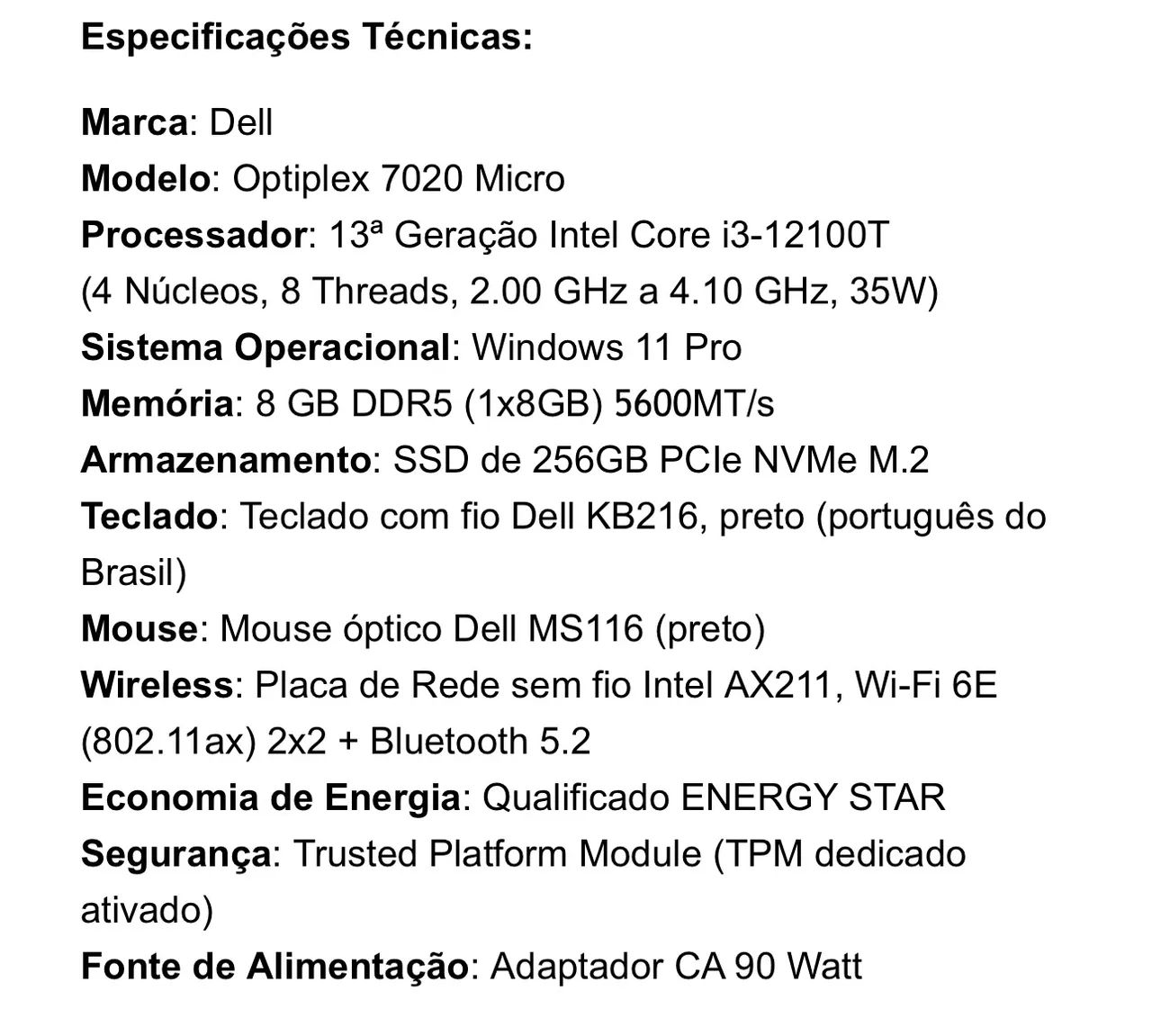 Dell Optiplex 7020 Intel core i3 14a  - Foto 2
