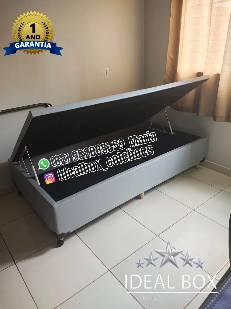 BOX BAÚ SOLTEIRO 88*188 BAÚ CHAPADO NA MADEIRA 