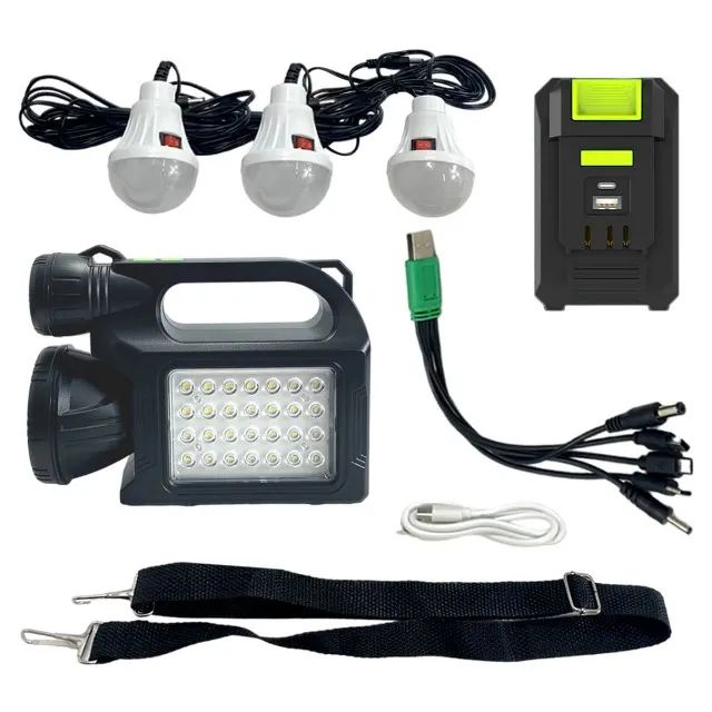 Sistema de Energia Solar de Emergência [28 Leds] com Painel Solar e Lâmpadas - Foto 6
