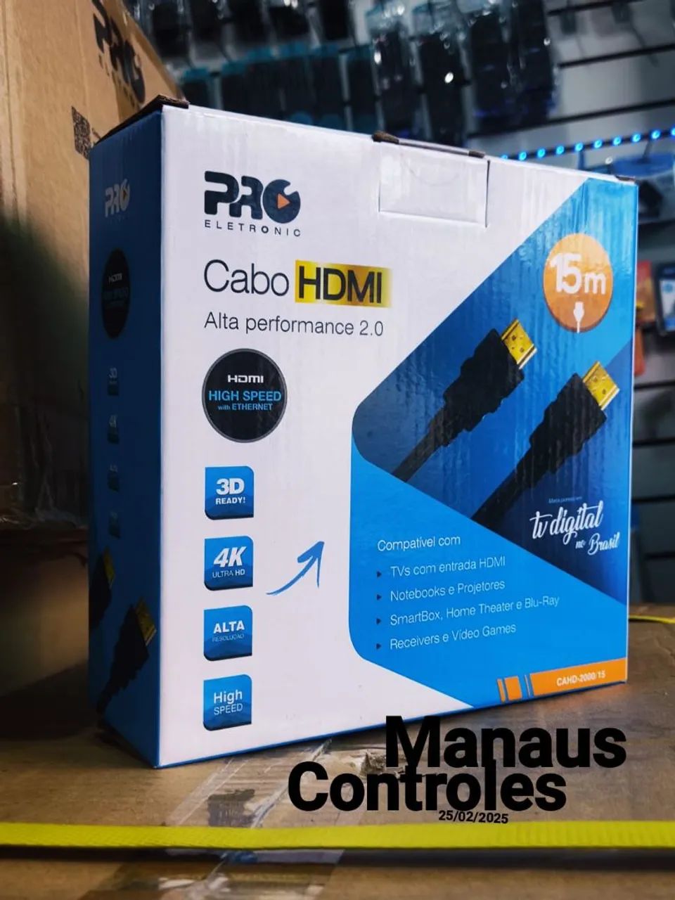 Cabo HDMI 15m Alta Performance 2.0 ULTRA HD 4K