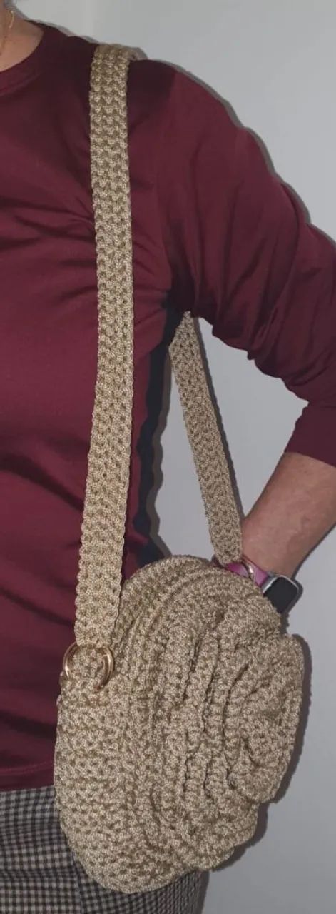 Bolsa de crochê artesanal-exclusiva e sofisticada. Fio Náutico 