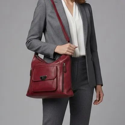 Bolsa Hobo Vermelho Bordô - Foto 2